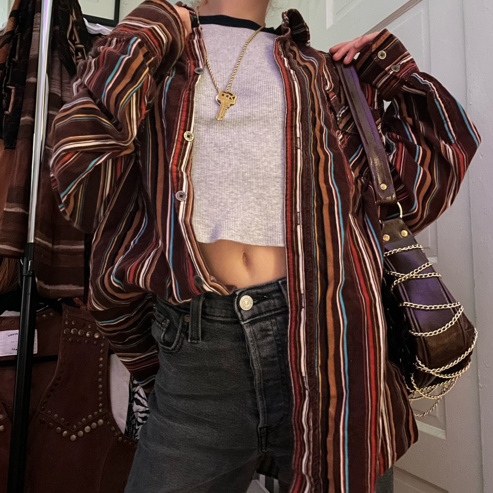 Vintage Striped Button-Up Shirt